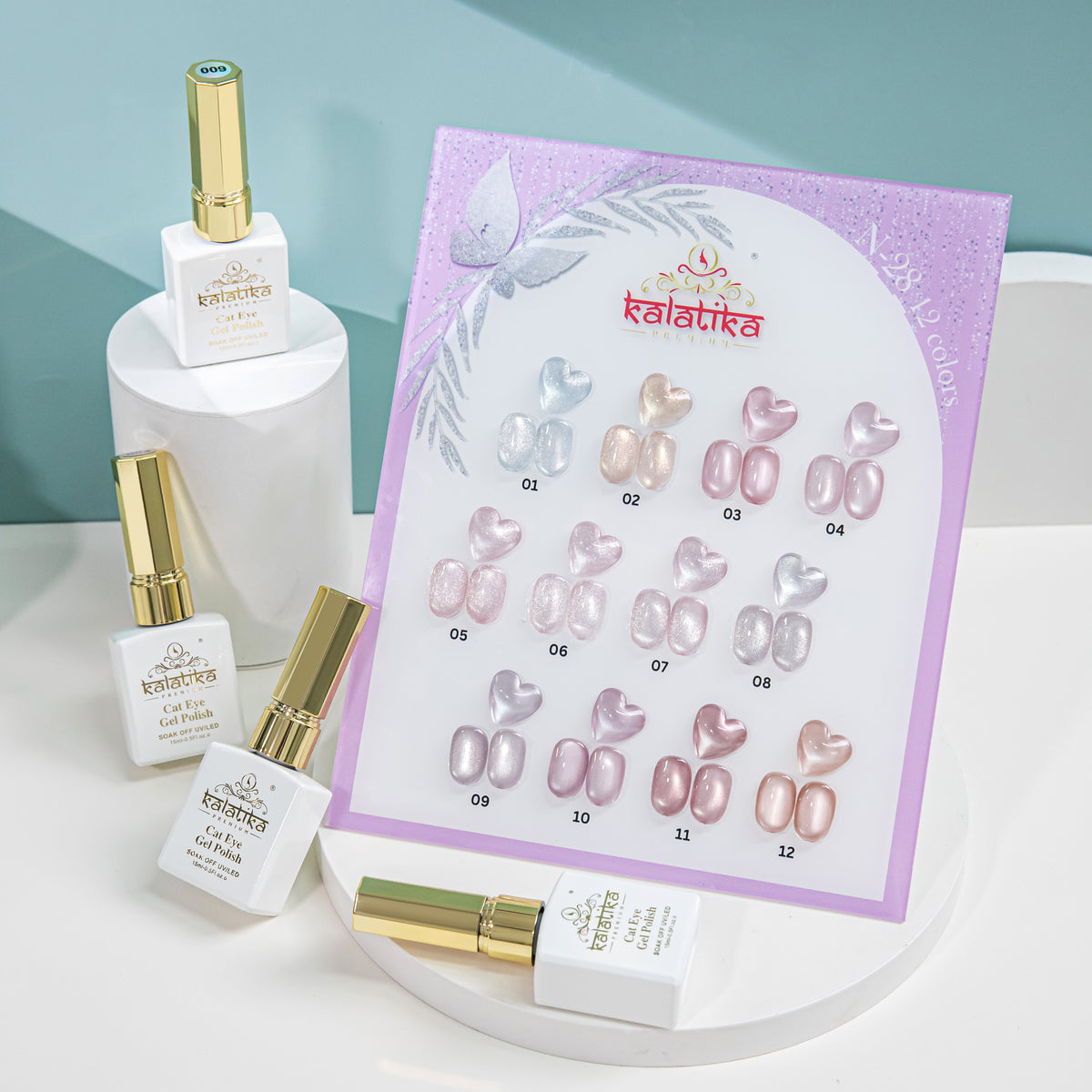 KALATIKA CAT EYE GEL POLISH - 12 PCS ( N-28)