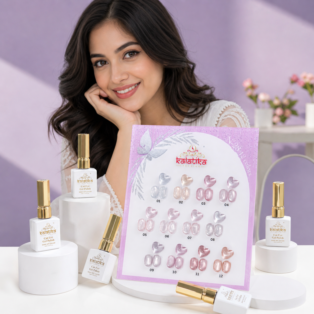 KALATIKA CAT EYE GEL POLISH - 12 PCS ( N-28)