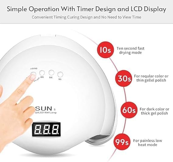 SUN5 48W UV LED Nail Lamp with LCD Display