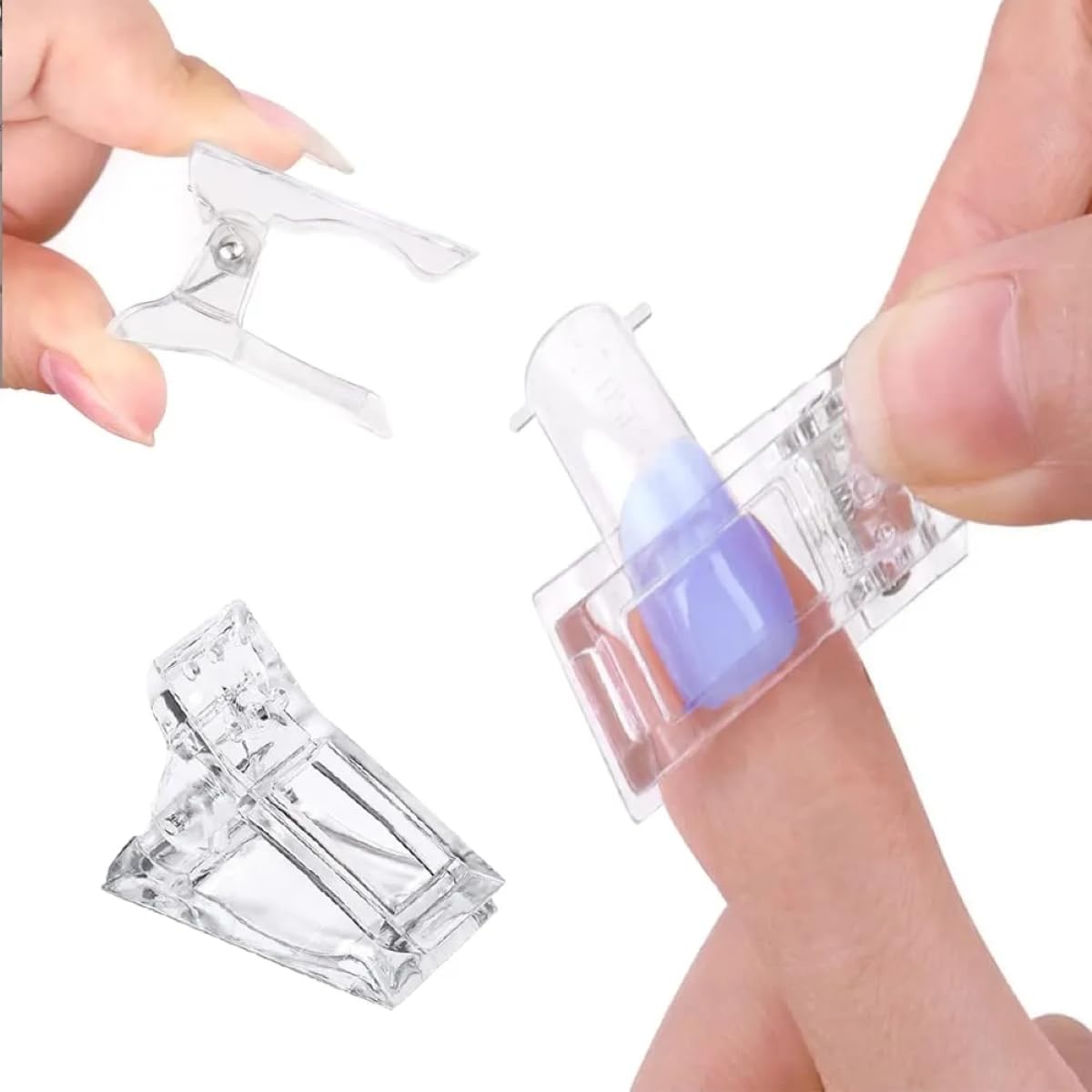 Poly Gel Nail Clips Set of 5 | Reusable Nail Extension Clamps for Poly Gel