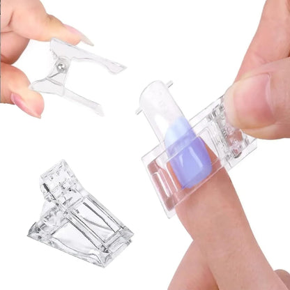Poly Gel Nail Clips Set of 5 | Reusable Nail Extension Clamps for Poly Gel