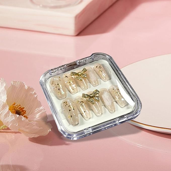 Press-On Nail Storage Box (Pack of 10) | Transparent Empty Case for Press-On Nails