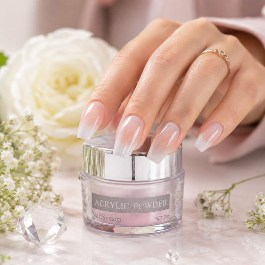 BOLT BEE Professional Acrylic Powder | High-Strength Nail Extension Powder for Acrylic Nails | Self-Leveling Formula (Clear/Pink/White)