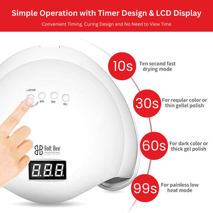 BOLT BEE Professional UV LED Nail Lamp 48W with LCD Display