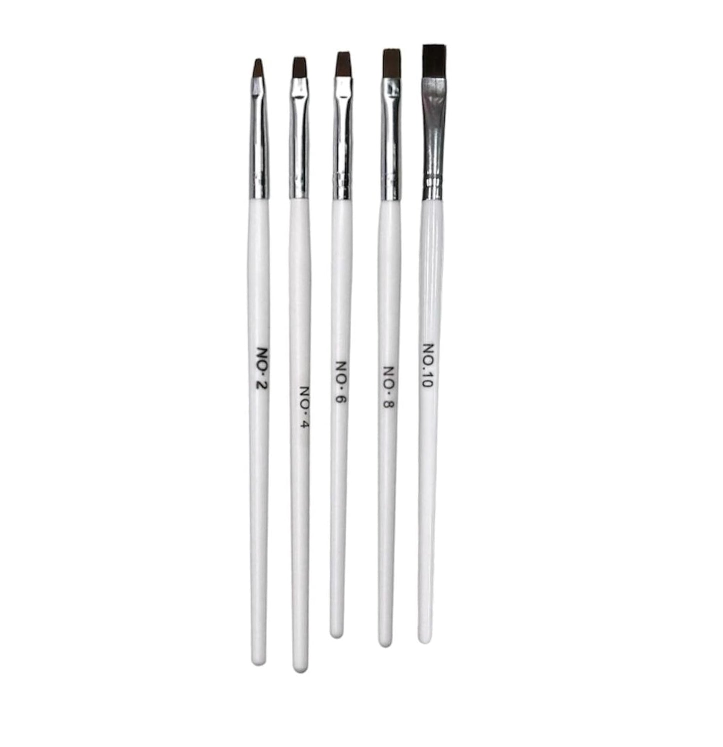 5 PCS Gel Nail Brush Set | Nail Art Brushes for Builder Gel, Poly Gel, Gel Polish, Nail Extensions & Detailing