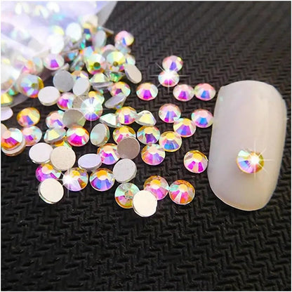 Silver Nail Rhinestones Mixed Size 3D Nail Art Stones