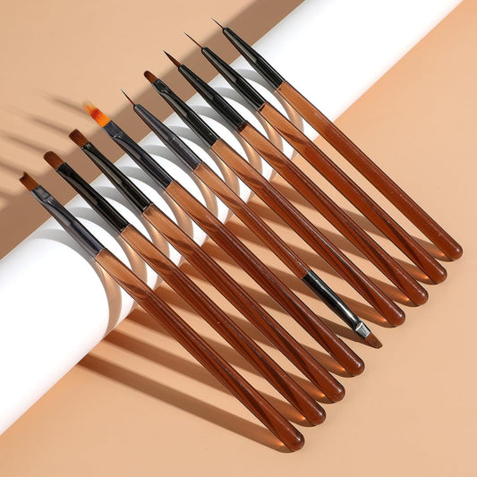Professional 9-in-1 Nail Art Brush Set