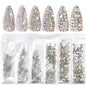Silver Nail Rhinestones Mixed Size 3D Nail Art Stones