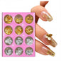 Gold & Silver Nail Foil Flakes Set – 12 Pots
