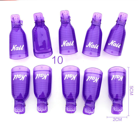 Reusable Nail Soak-Off Removal Clips for Gel Polish, Acrylic, Poly Gel & Nail Extensions (10 PCS)