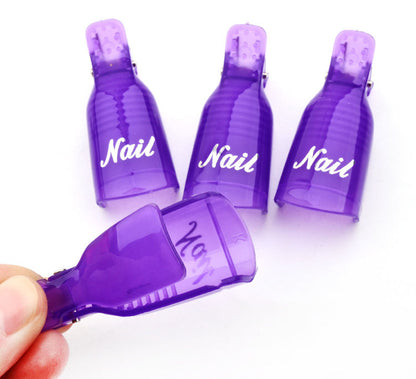 Reusable Nail Soak-Off Removal Clips for Gel Polish, Acrylic, Poly Gel & Nail Extensions (10 PCS)