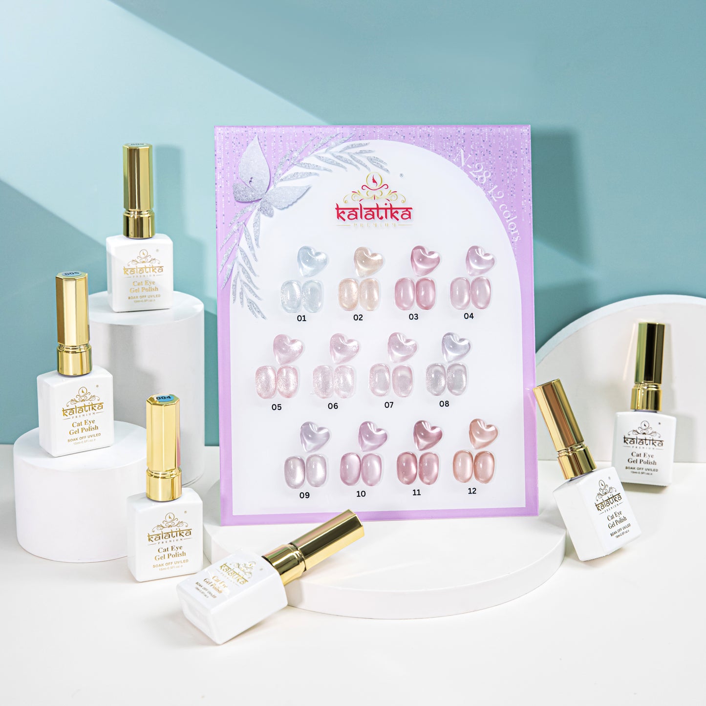 KALATIKA CAT EYE GEL POLISH - 12 PCS ( N-28)
