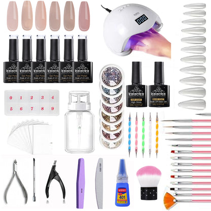 Professional Nail Extension Kit – 6 Shades Gel Polish